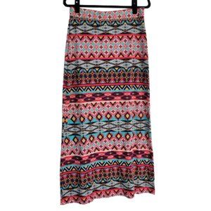 Ambiance Apparel Tribal Maxi Skirt Summer Dress LG